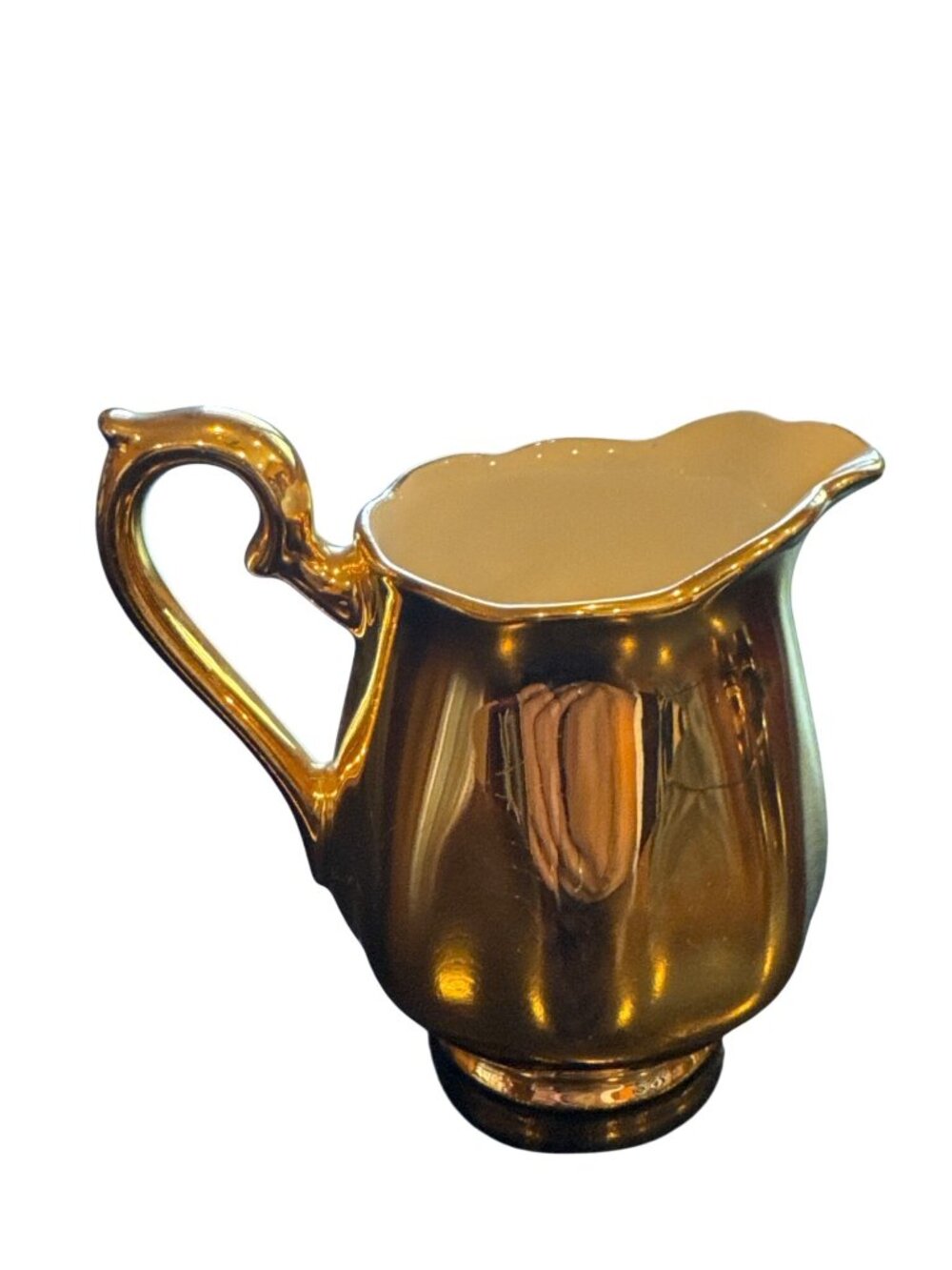 Hall Golden Glo 22K Gold Coffee Tea Set 22K Gold USA Teapot Creamer Sugar MCM - Picture 7 of 16